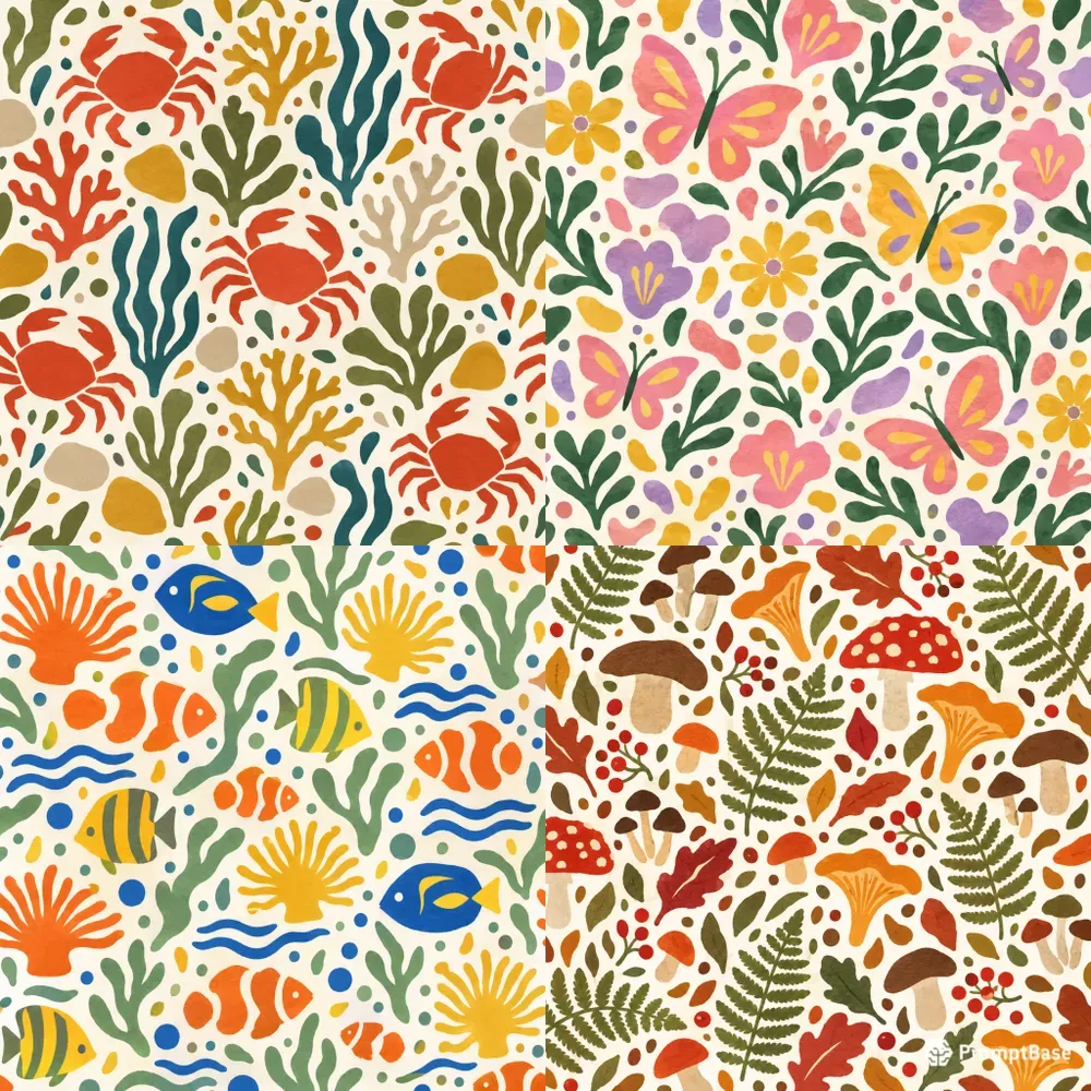 Organic Paper Cut Seamless Patterns