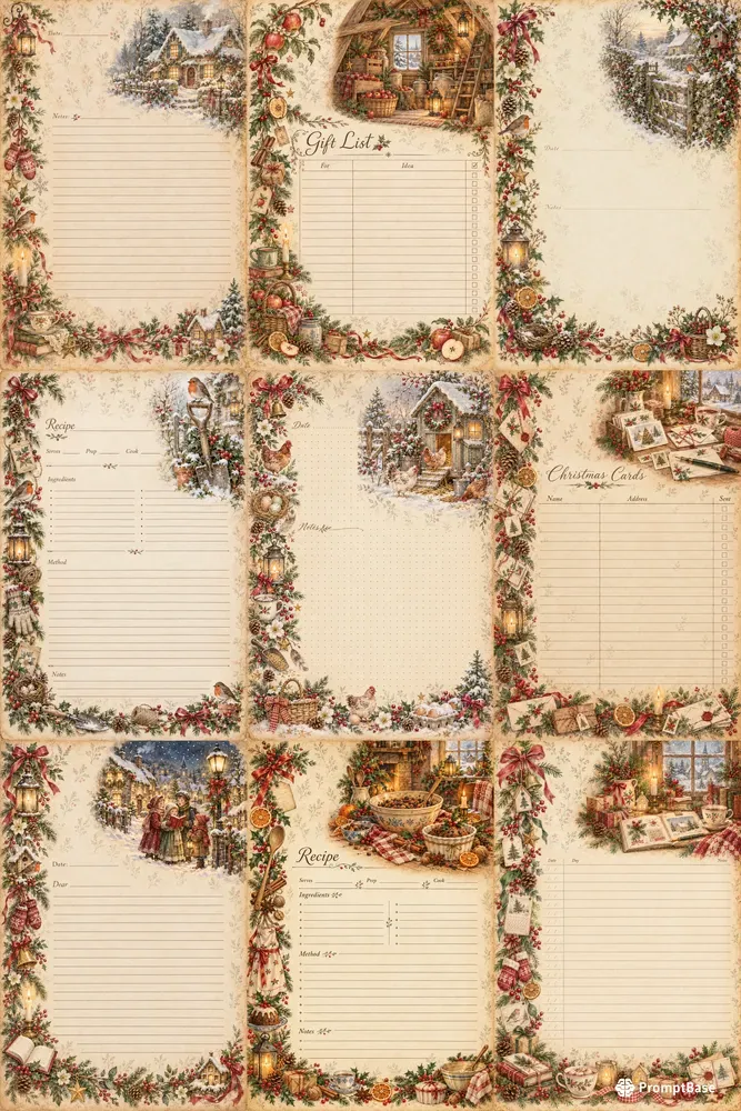 Cottagecore Christmas Journal Pages