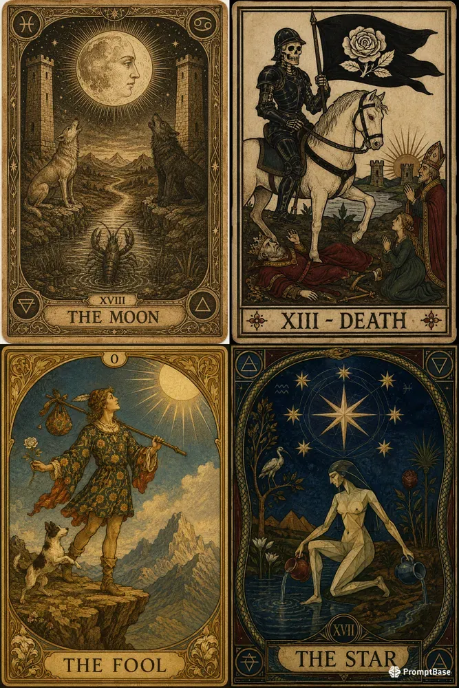 Classic Mystical Tarot Card Art