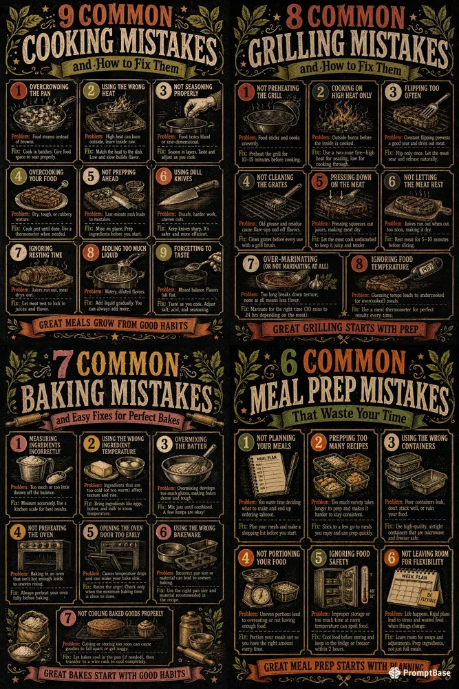 Cooking Mistakes Infographic Makers