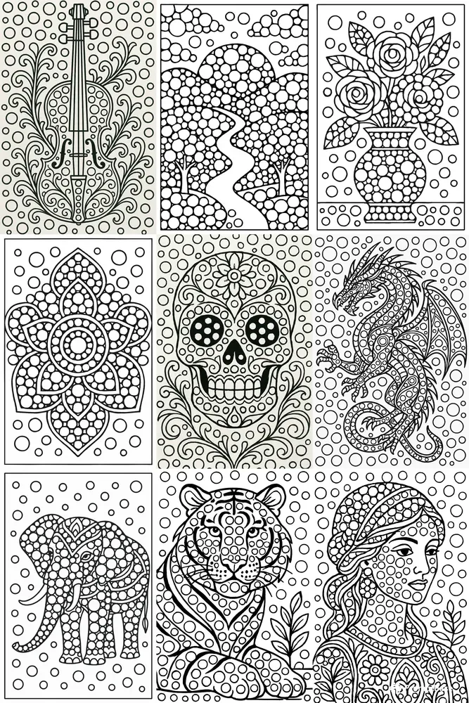 Adult Dot Marker Coloring Book Pages