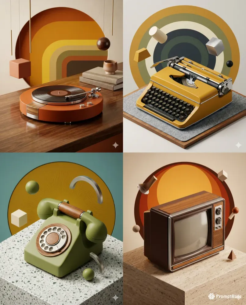 Mid Century Product Graphic Assets