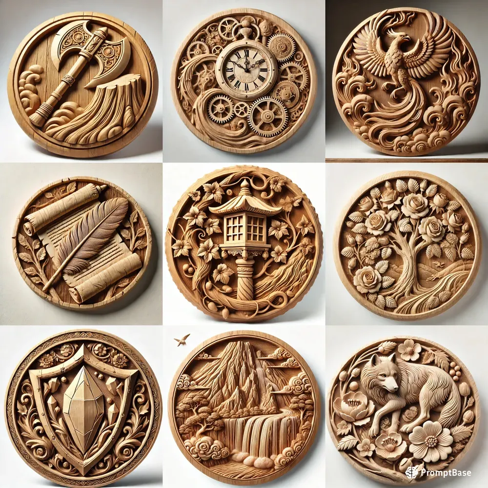 Detailed Carved Art For Logos