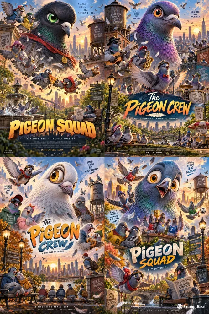 Pigeon City Adventure Posters