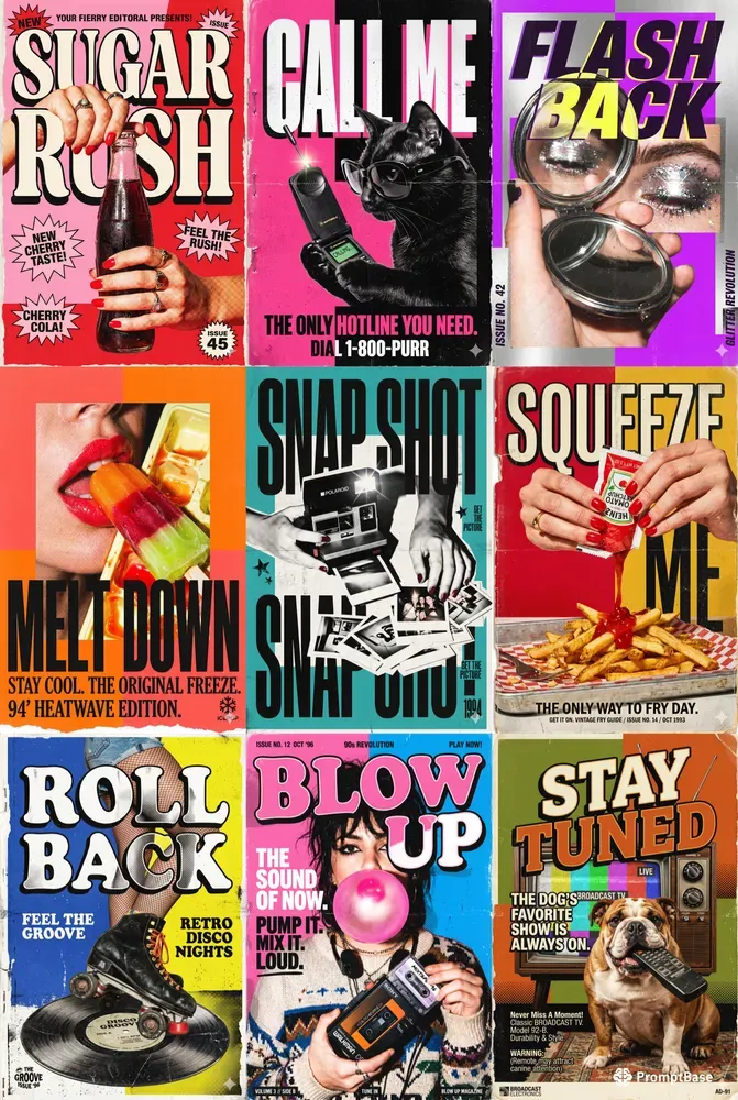 90s Magazine Ad Poster Style