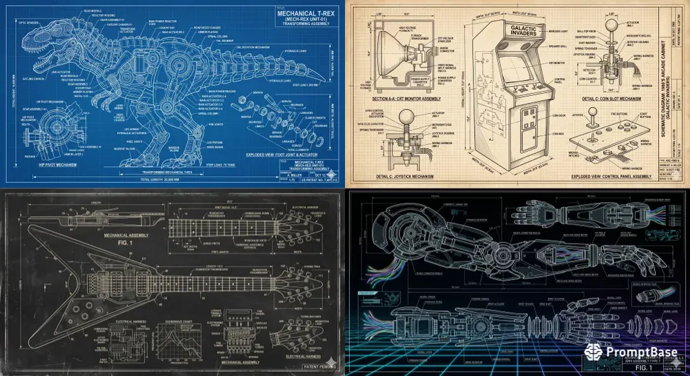 Vintage Blueprint Art