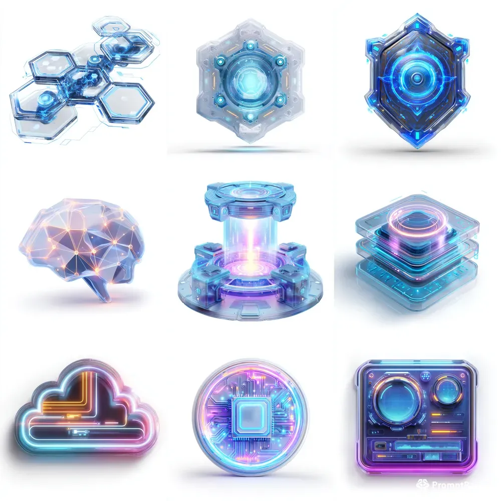Futuristic UI Icon System Pros