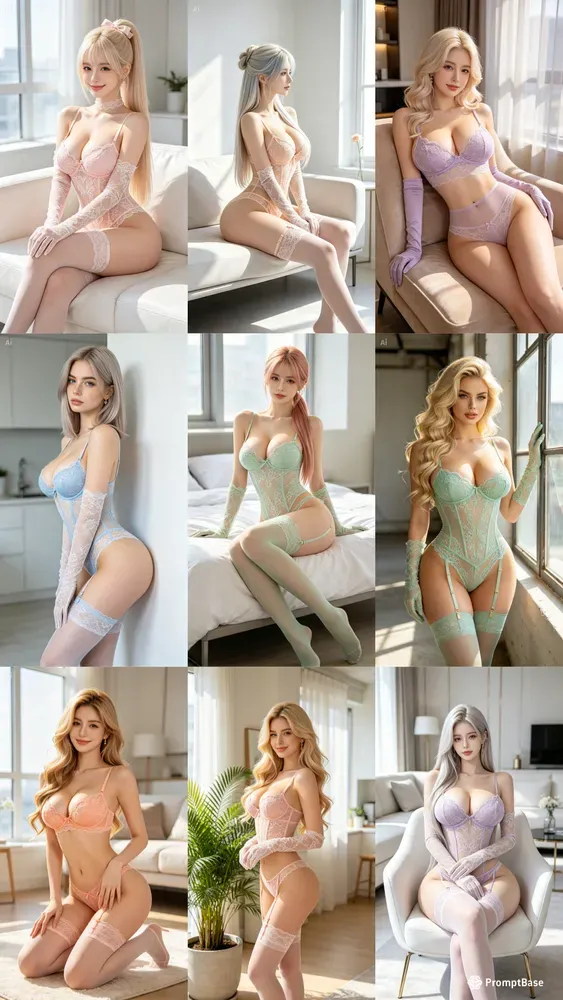 Pastel Lace Lingerie Portraits