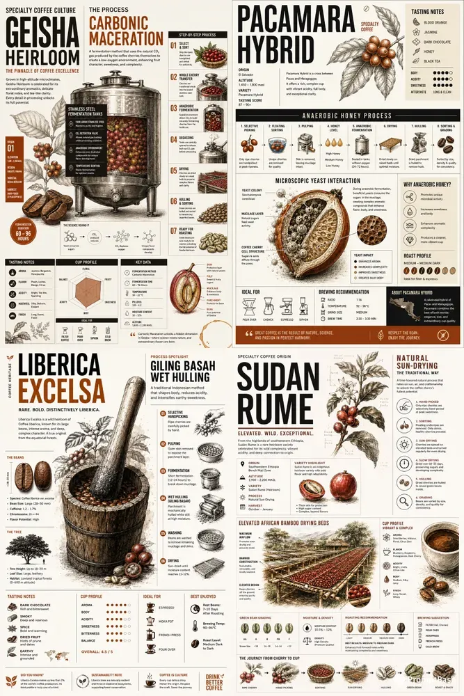 Aesthetic Coffee Process Infographic Art