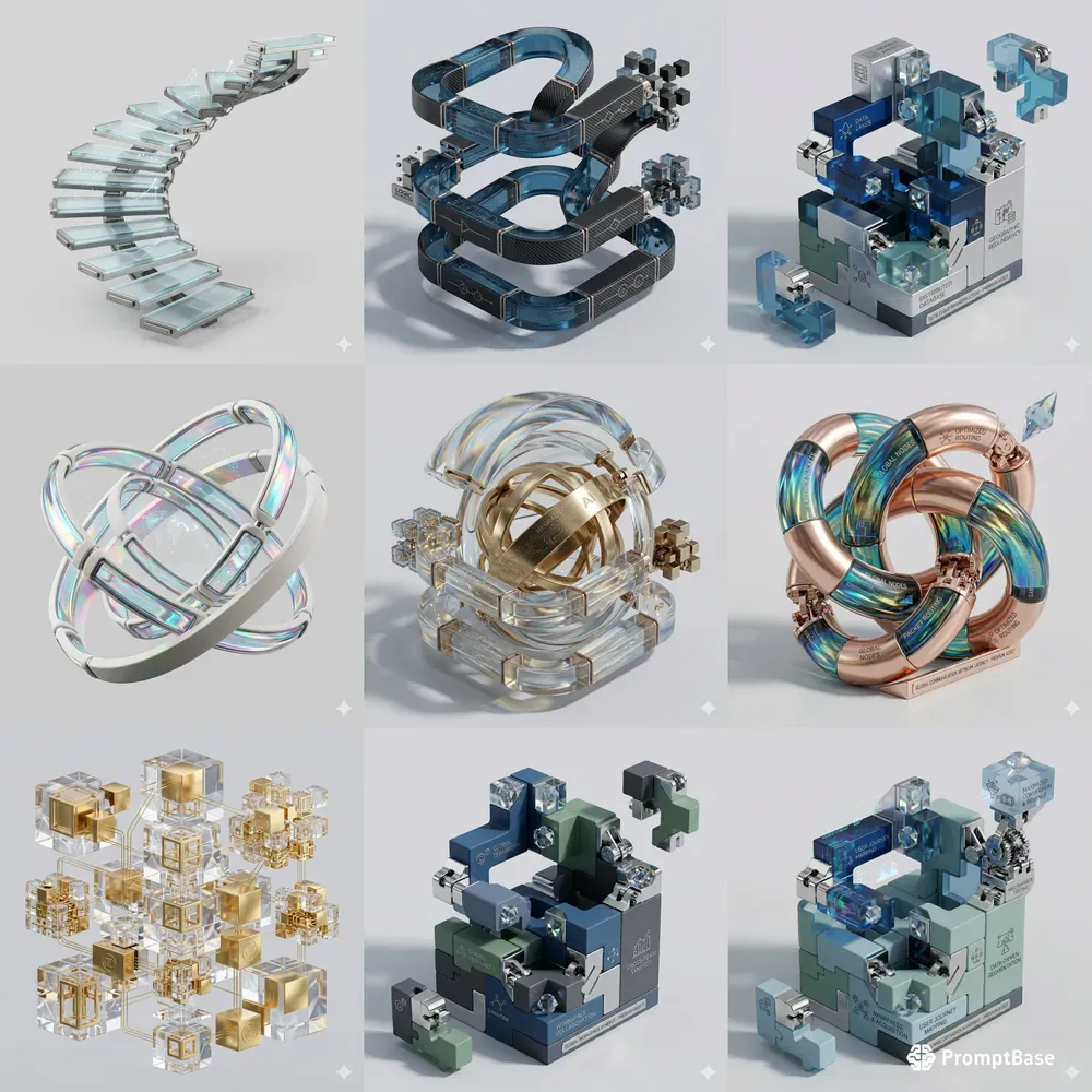 Modular 3D Kinetic UI Hero Assets
