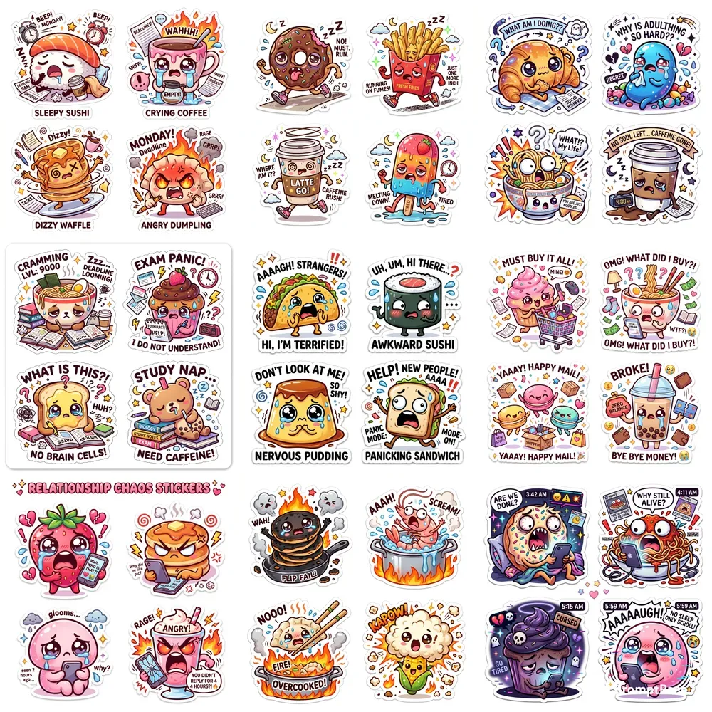 Chaotic Kawaii Food Stickers Packs