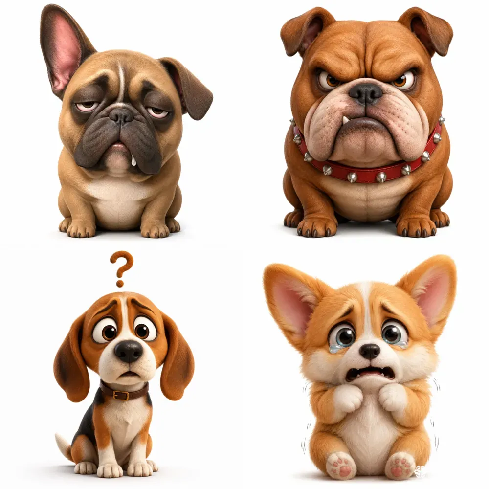Cute 3D Dog Expression Collections