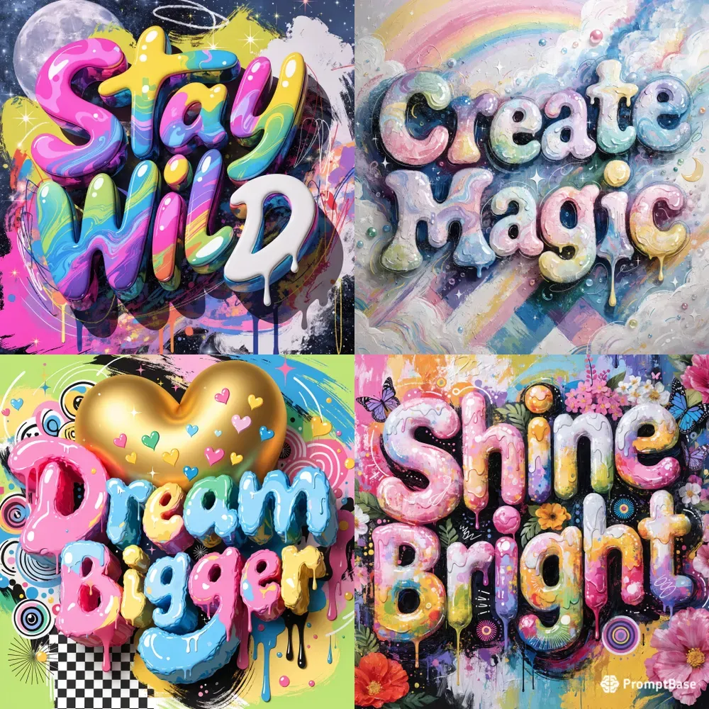 Heartfelt Bubble Typography Playful 3D