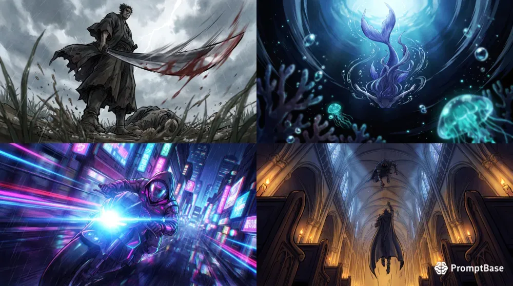 Dynamic Perspective Anime Cinematic Art