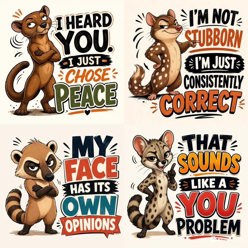 Funny Sassy Animal Quote Tshirt Packs