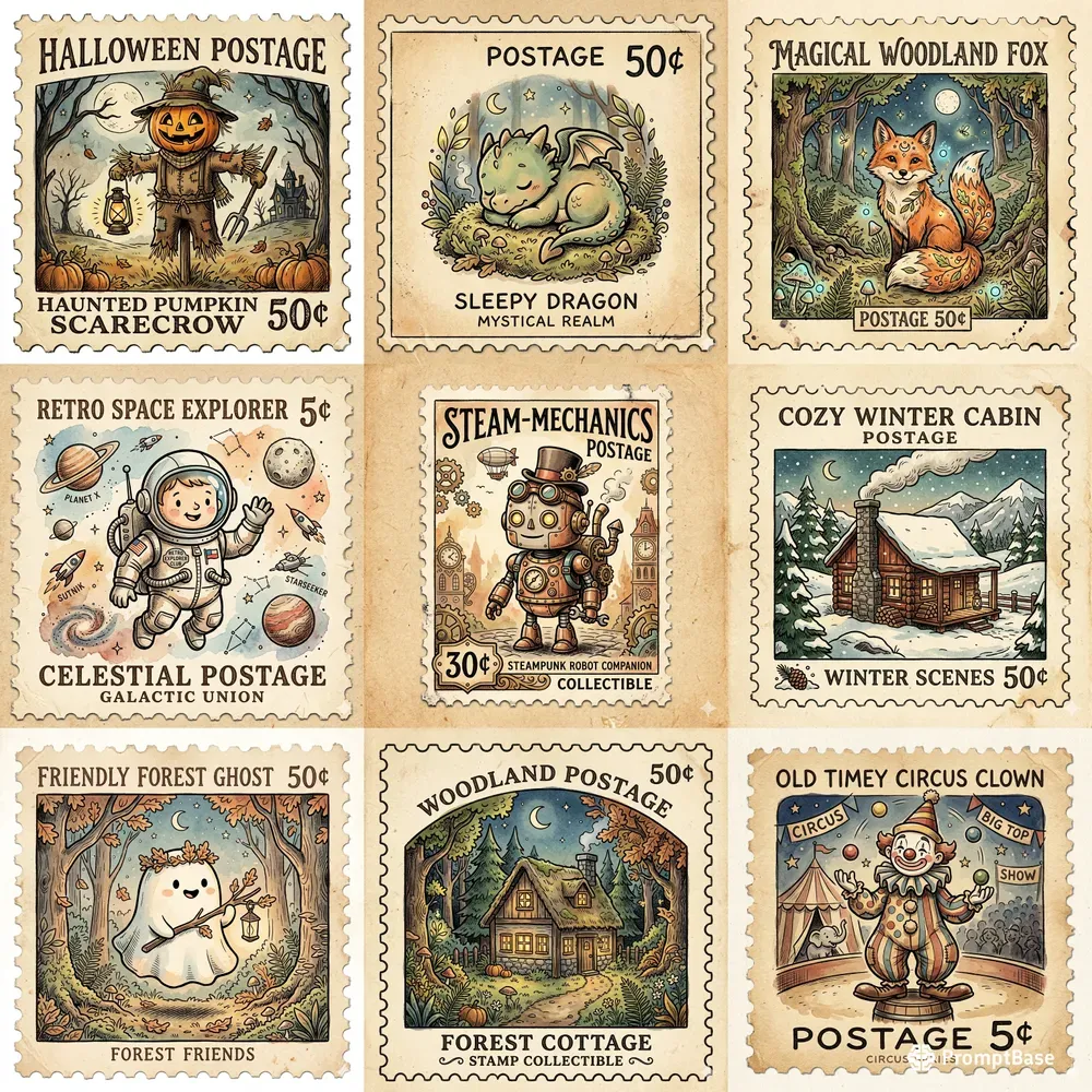 Viral Vintage Stamp Art