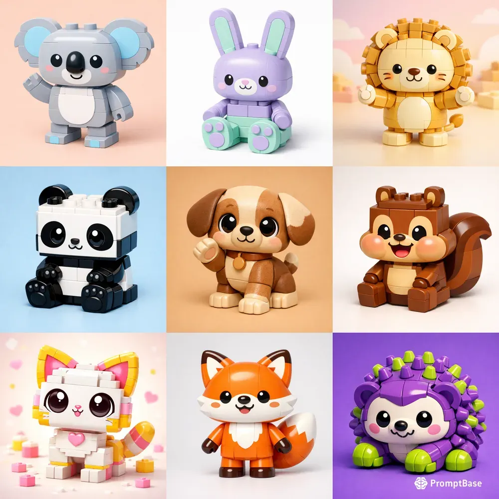 Legoinspired Cute Animal Characters