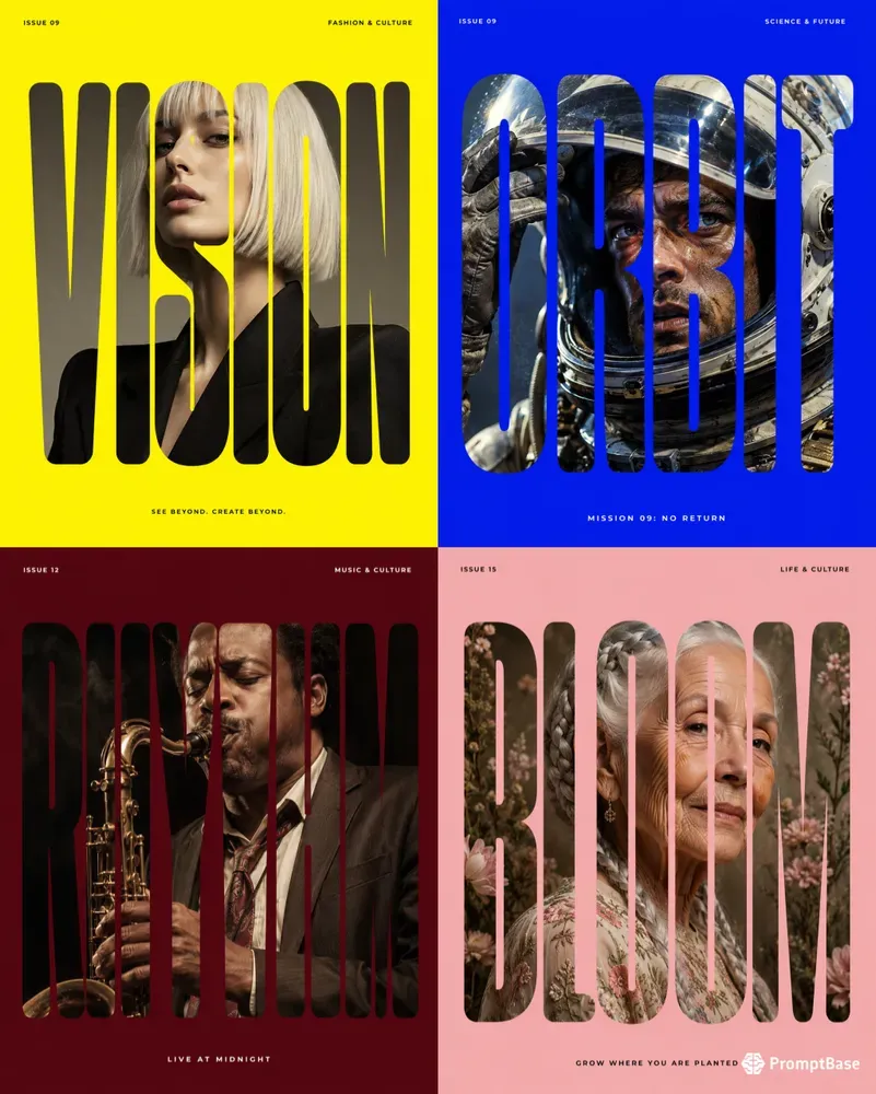 Typeface Portrait Mask Posters