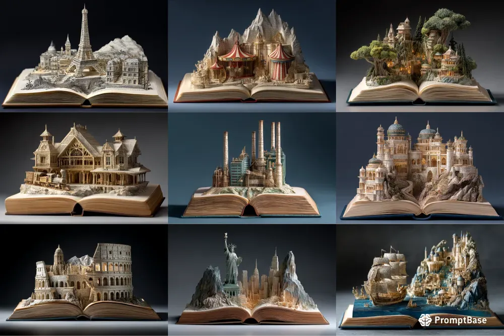 Carved Book Landscape Generator