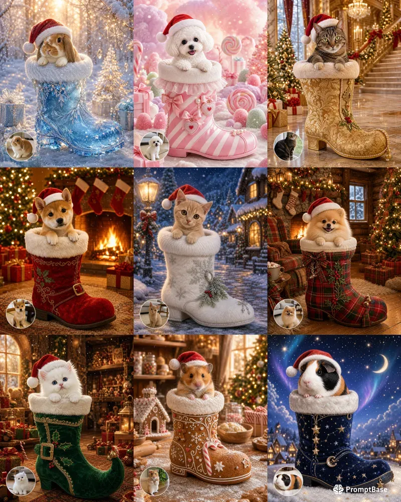 Pet Christmas Boot Storybook Photos