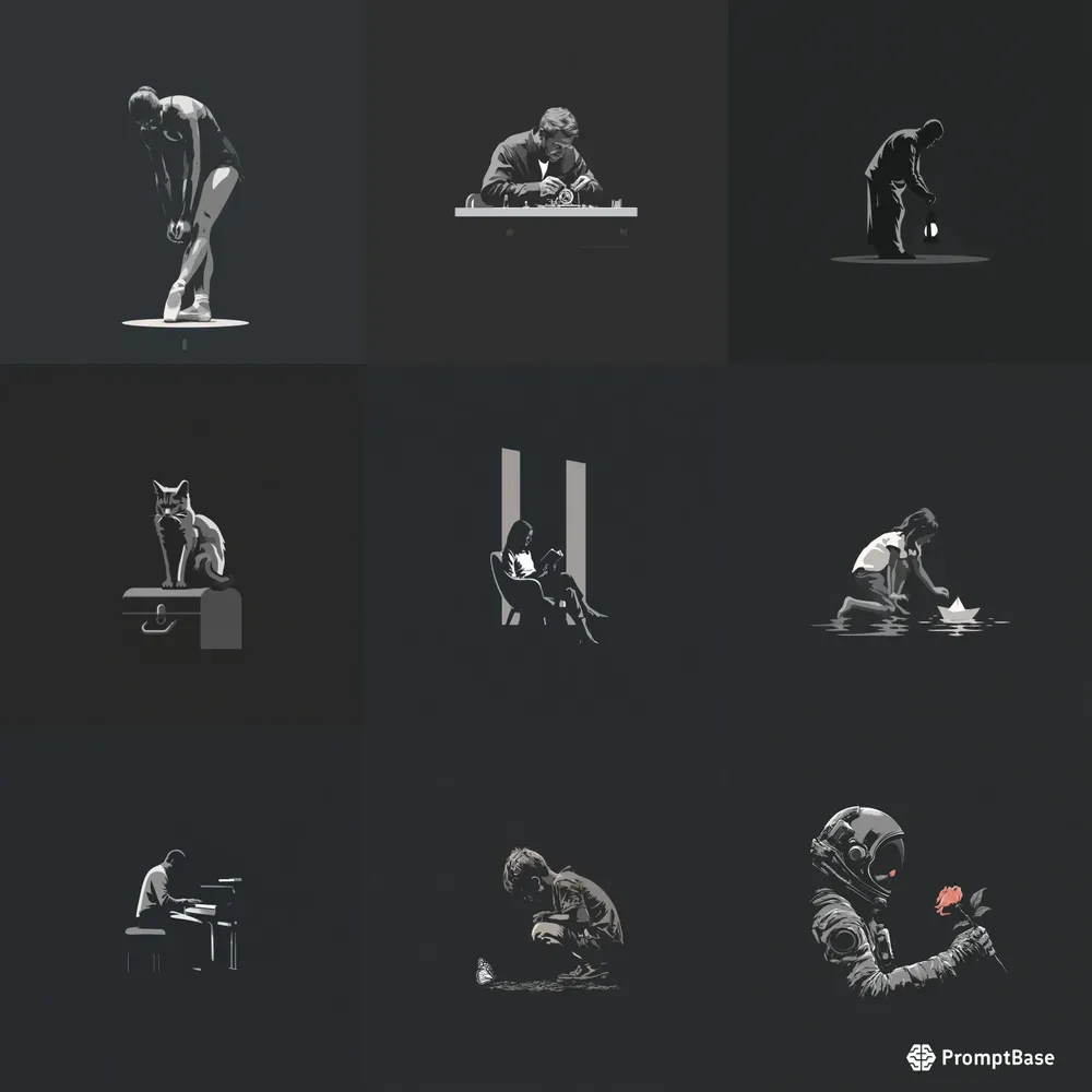 Minimal Dark Editorial Scenes
