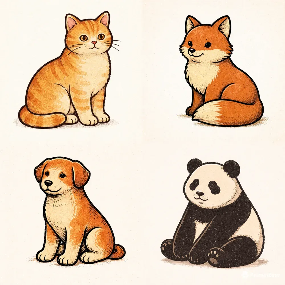 Vintage Stamp Animal Generator