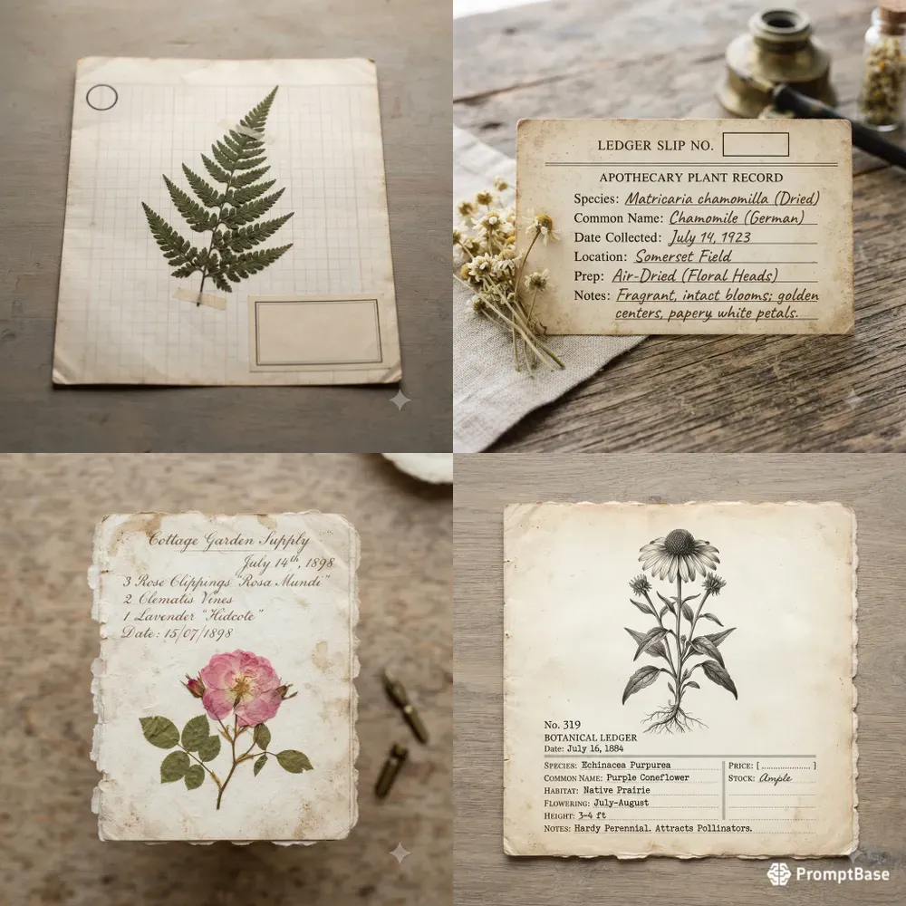Botanical Ledger Ephemera Builders