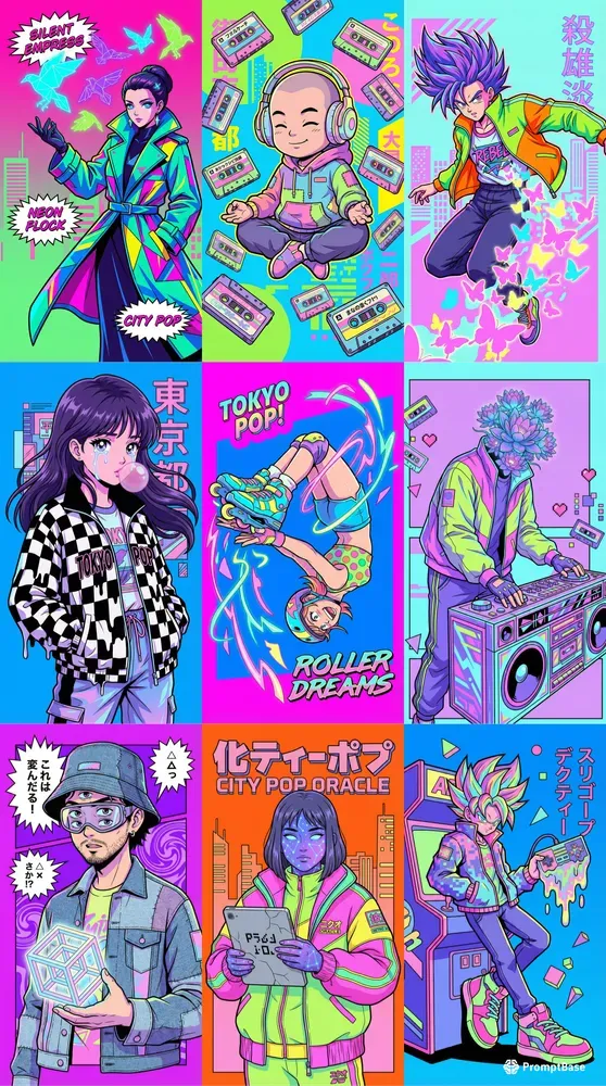 Neon Nostalgia Pop Art