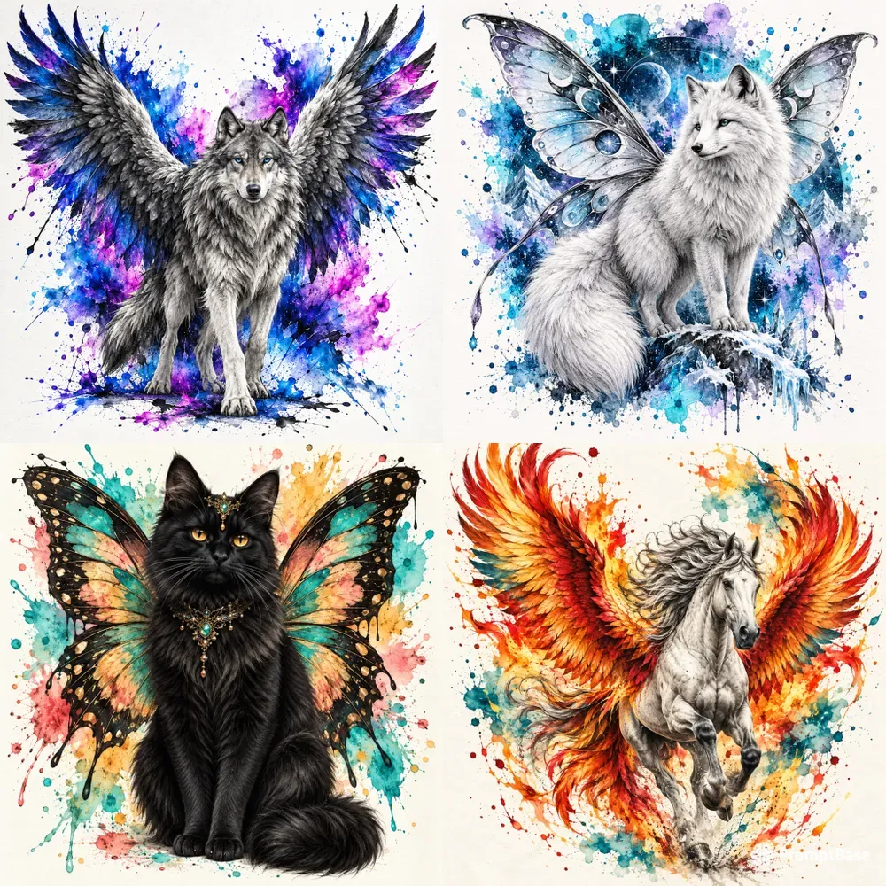 Color Splash Fantasy Animal Art
