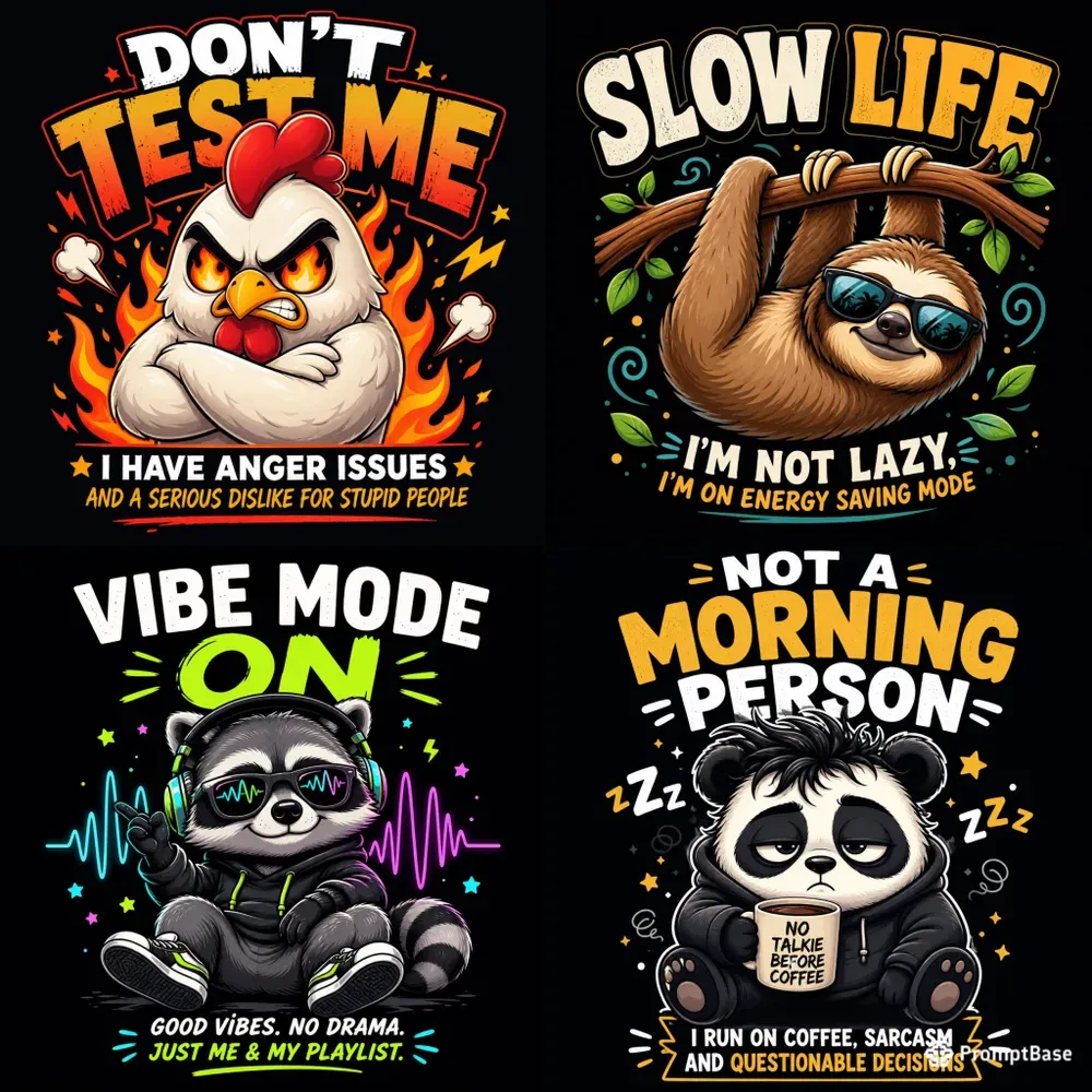 Cute Mascot Tshirt Sets