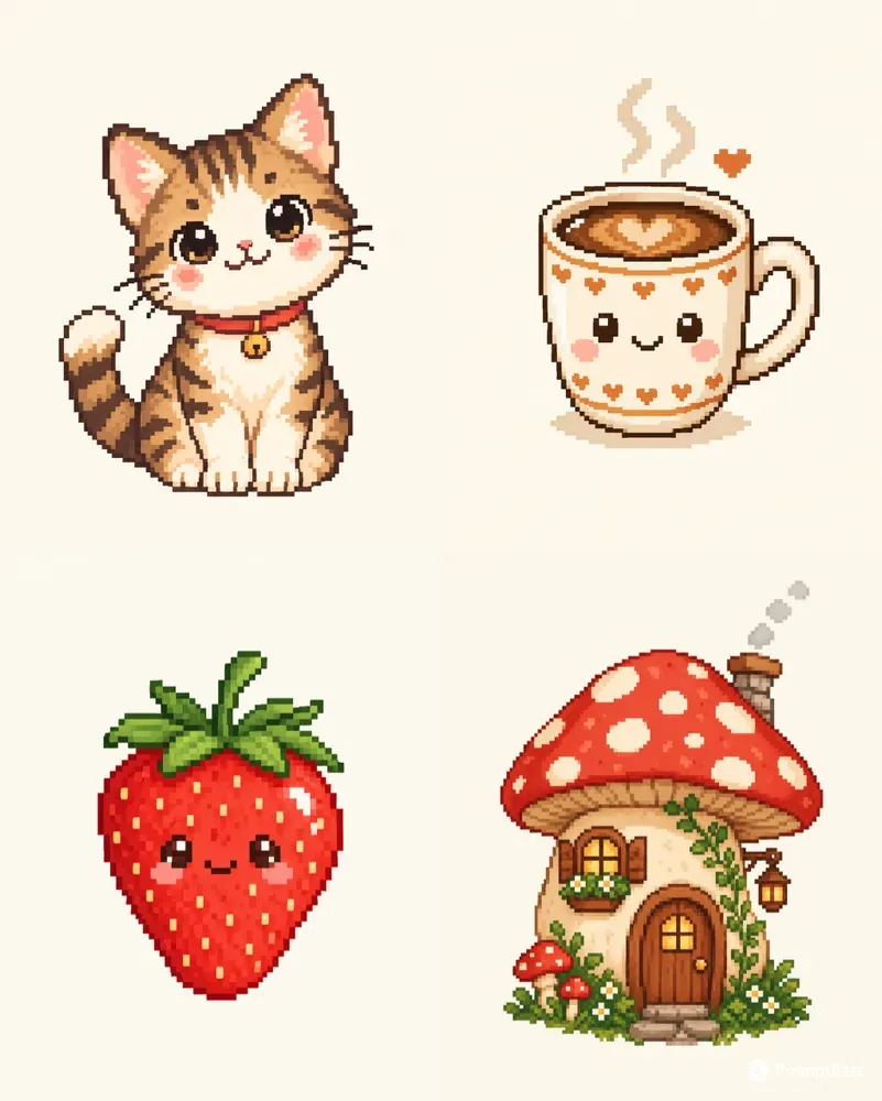 Cute Handmade Pixel Art Printable Style