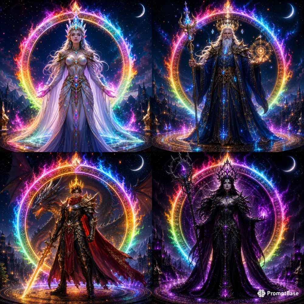Mystic Neon Portal Fantasy Frames