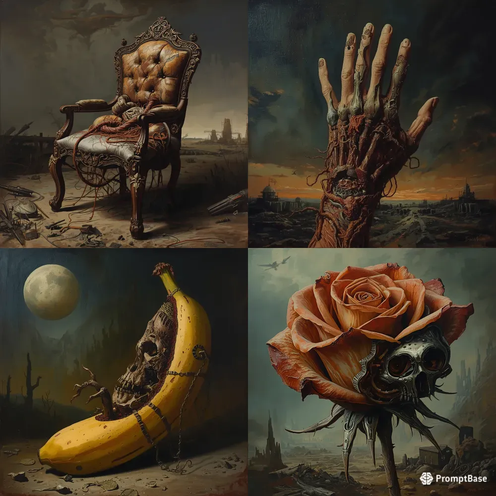Beksinski Oil Painting Style