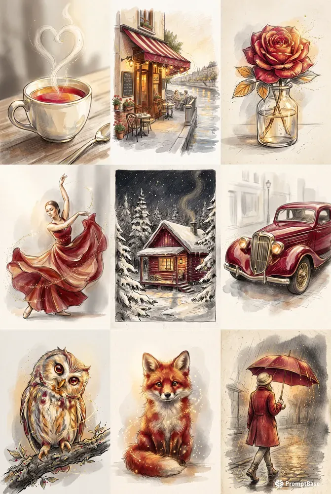 Gilded Sketch Still Lifes