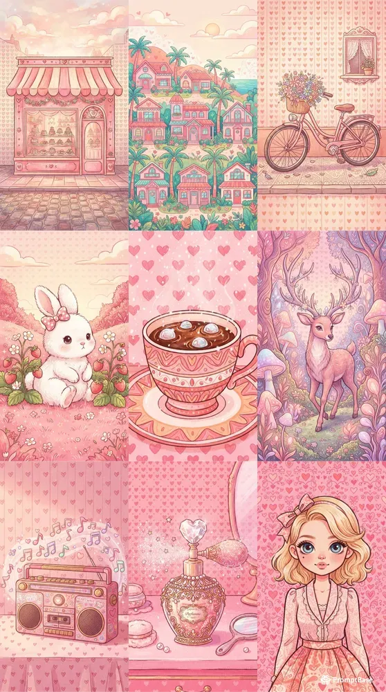 Pink Girly World Art Aesthetics