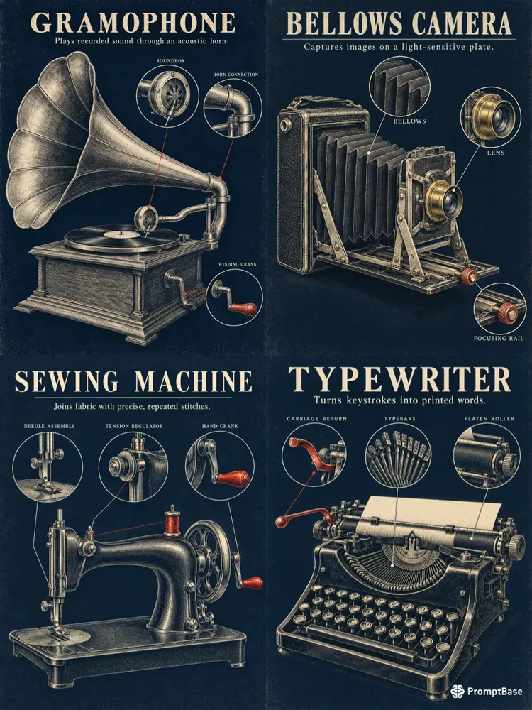 Vintage Invention Technical Art Posters