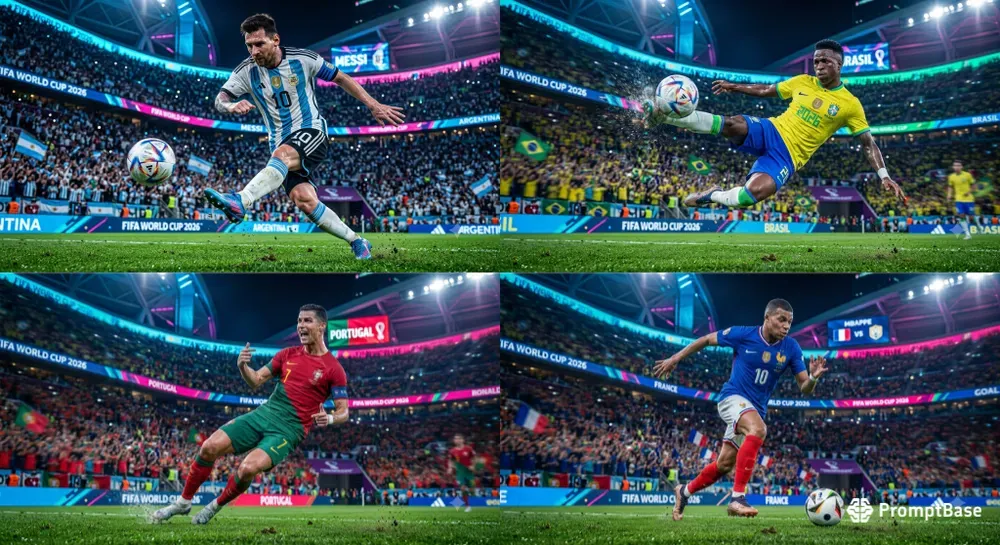 Fifa 2026 Hyperreal Neon Action Shots