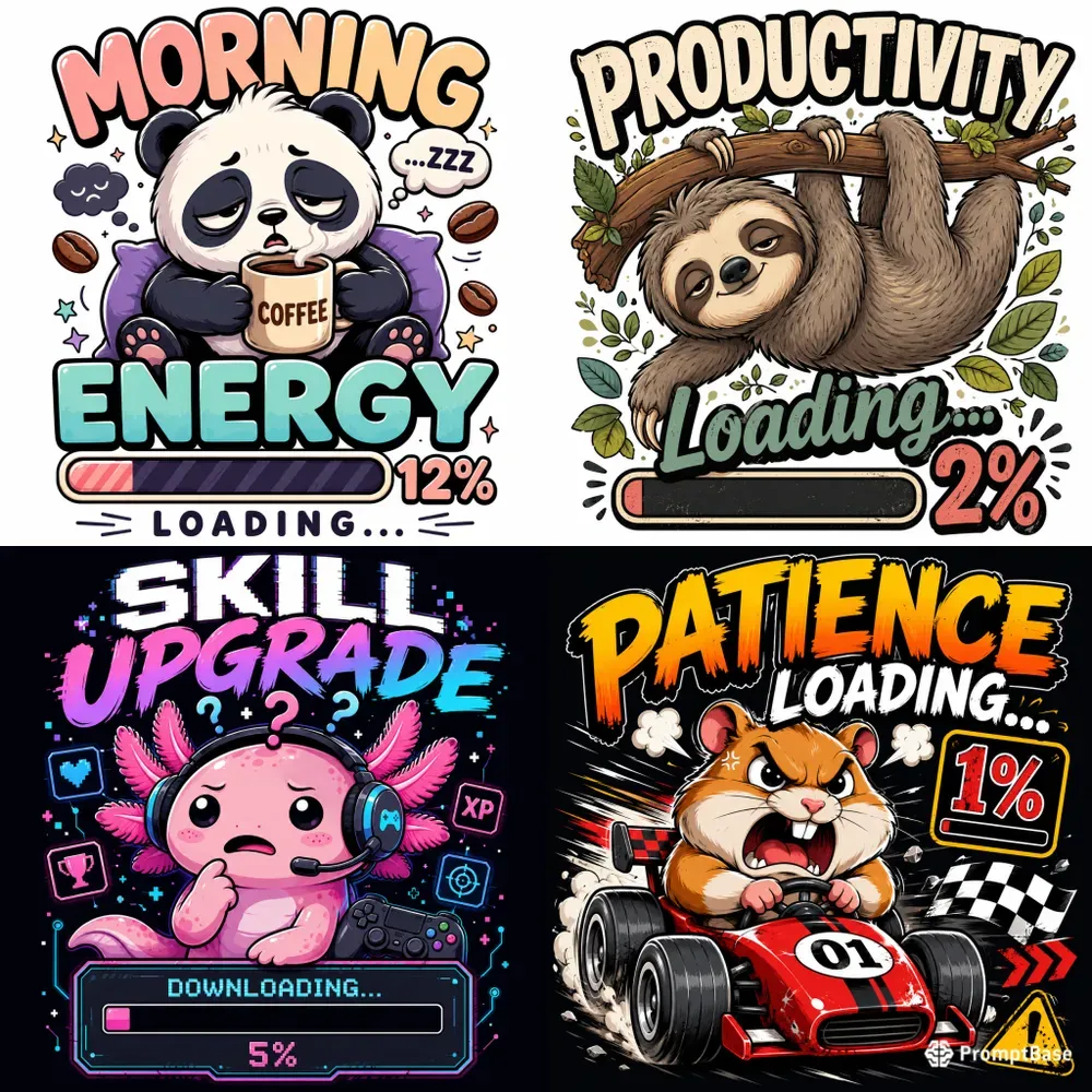 Funny Loading Character Tees