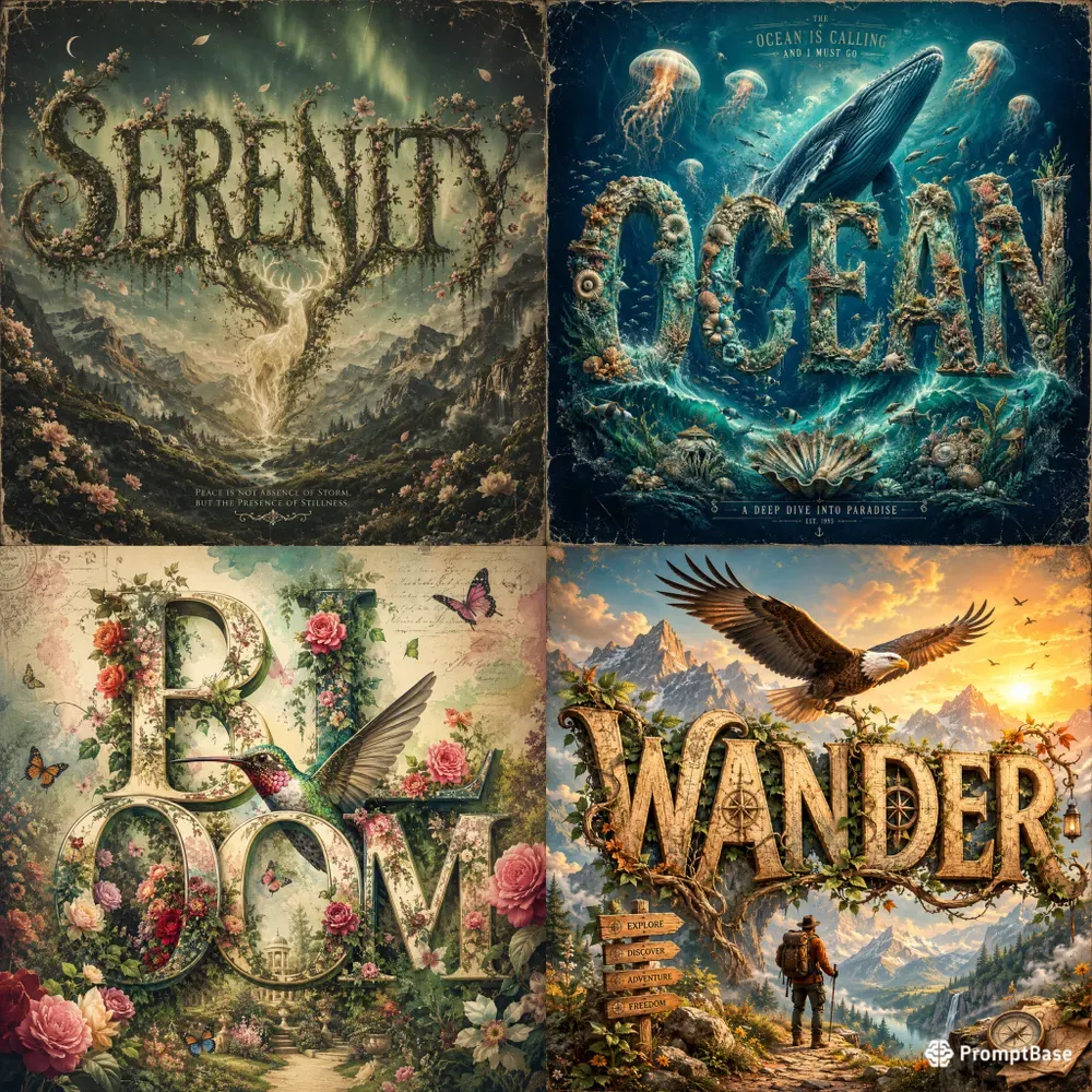 Nature Typography Posters