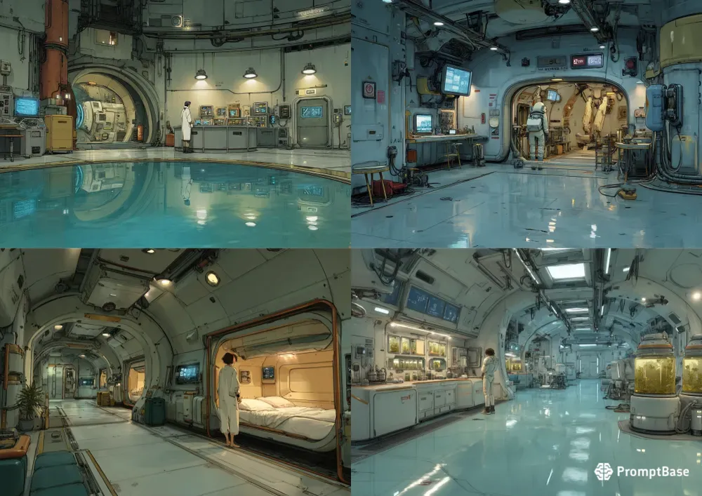 Futuristic Space Station Scifi Interiors