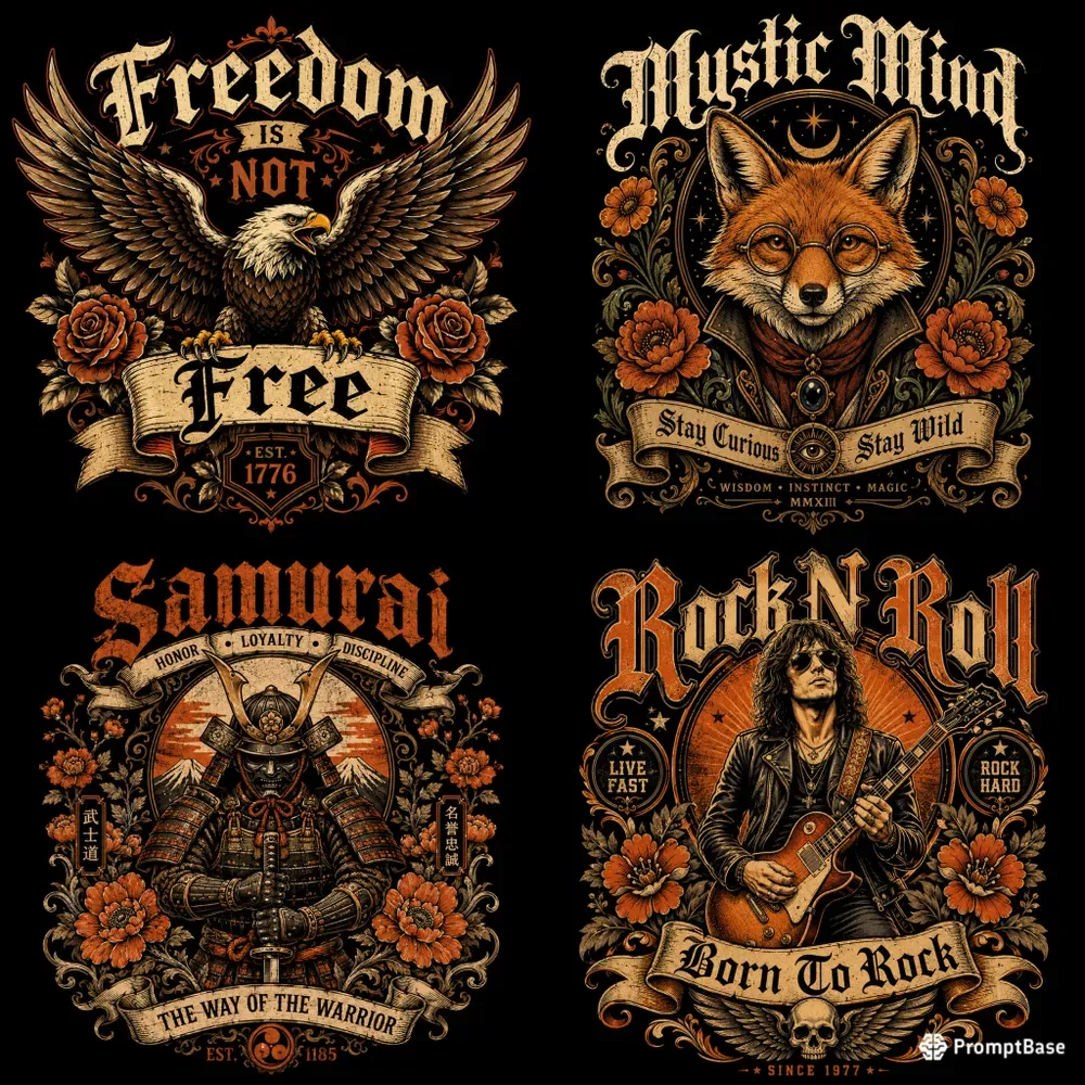 Vintage Rebel Character Tee Packs