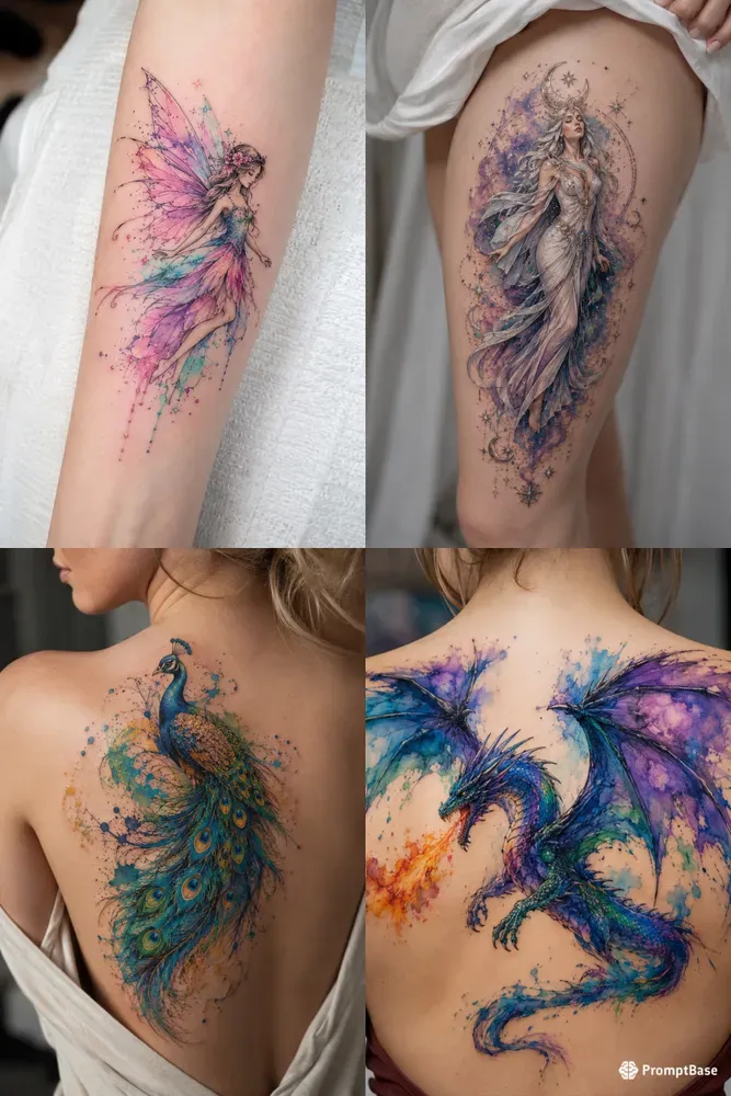 Vibrant Watercolor Tattoo Designs