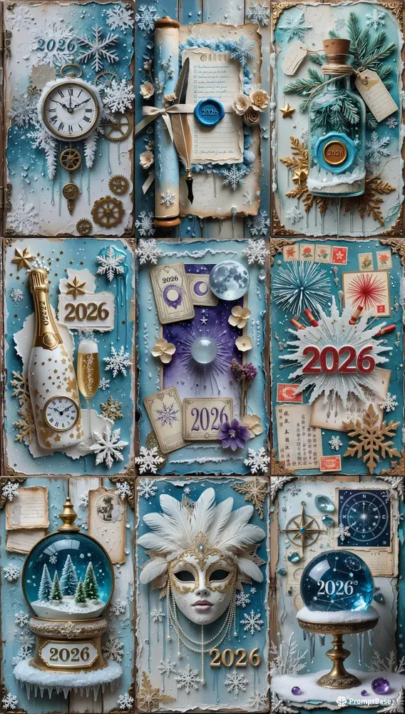 Winter Happy New Year Junk Journals