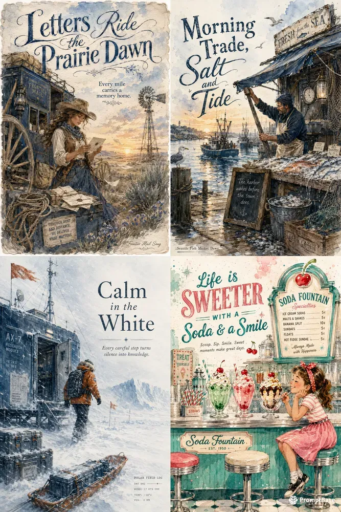 Western Narrative Illustrated Quote Pages