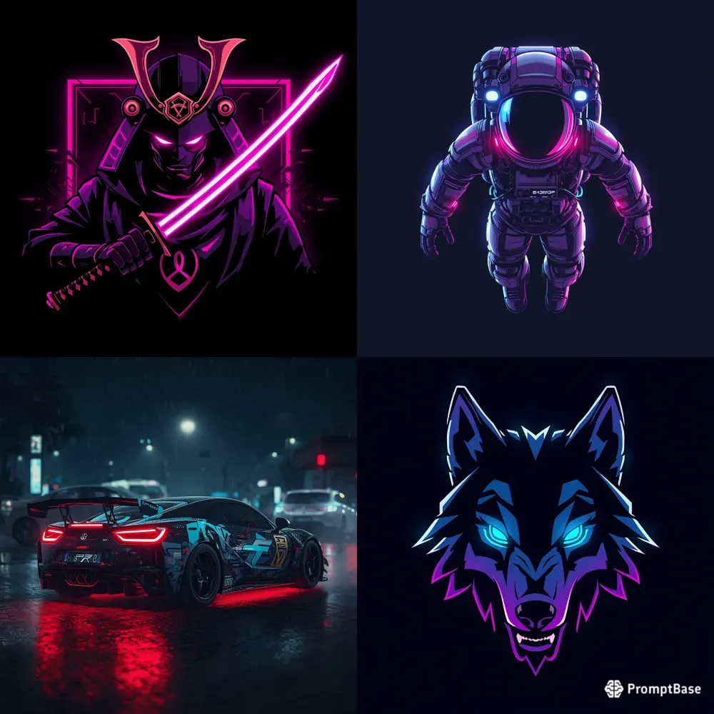 Cyberpunk Neon Gaming Avatars
