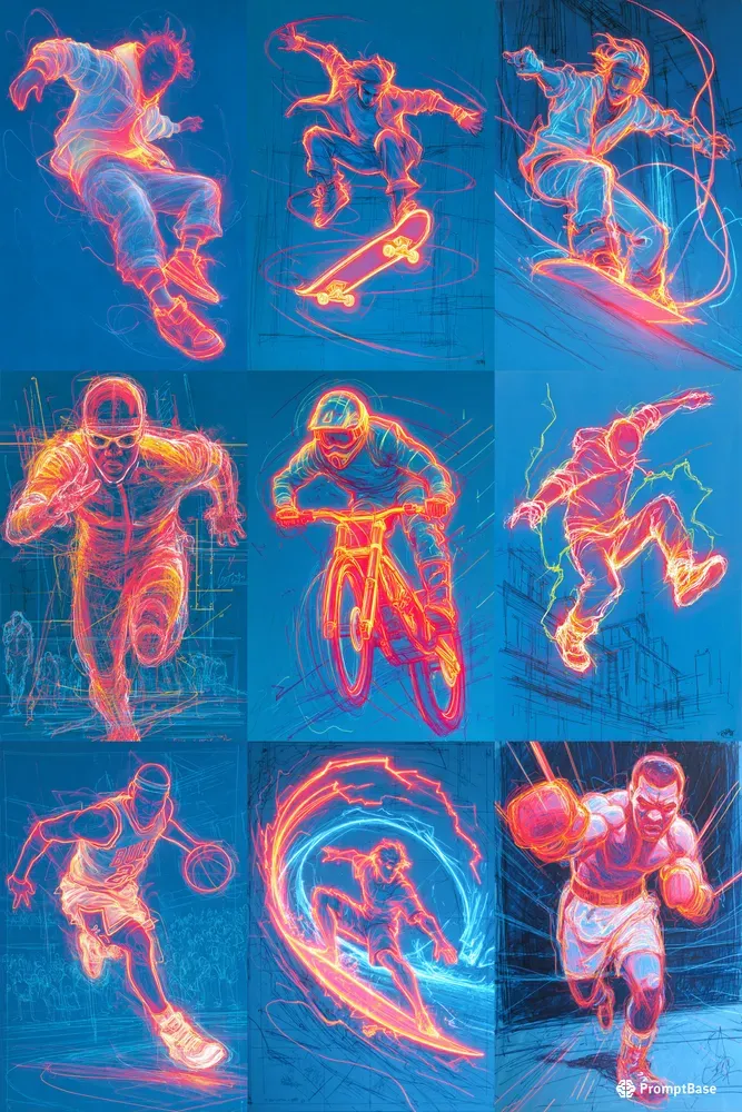 Neon Action Sports Anaglyph Motion