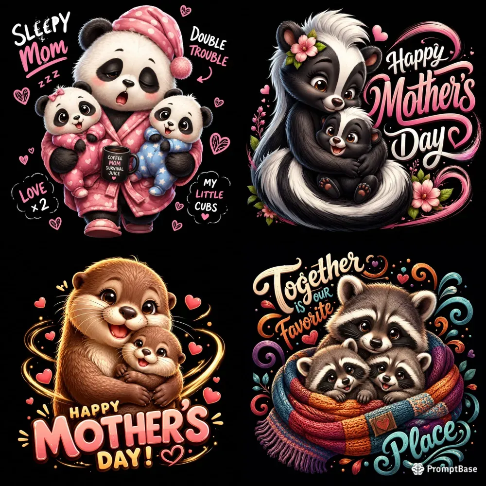 Cute Cartoon Animal Family Art Packs