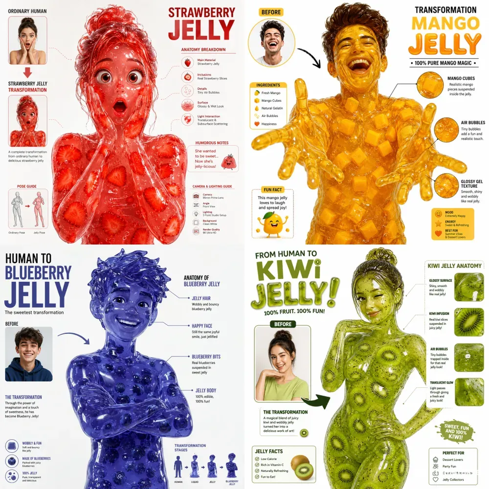 Jelly Identity Infographic Posters