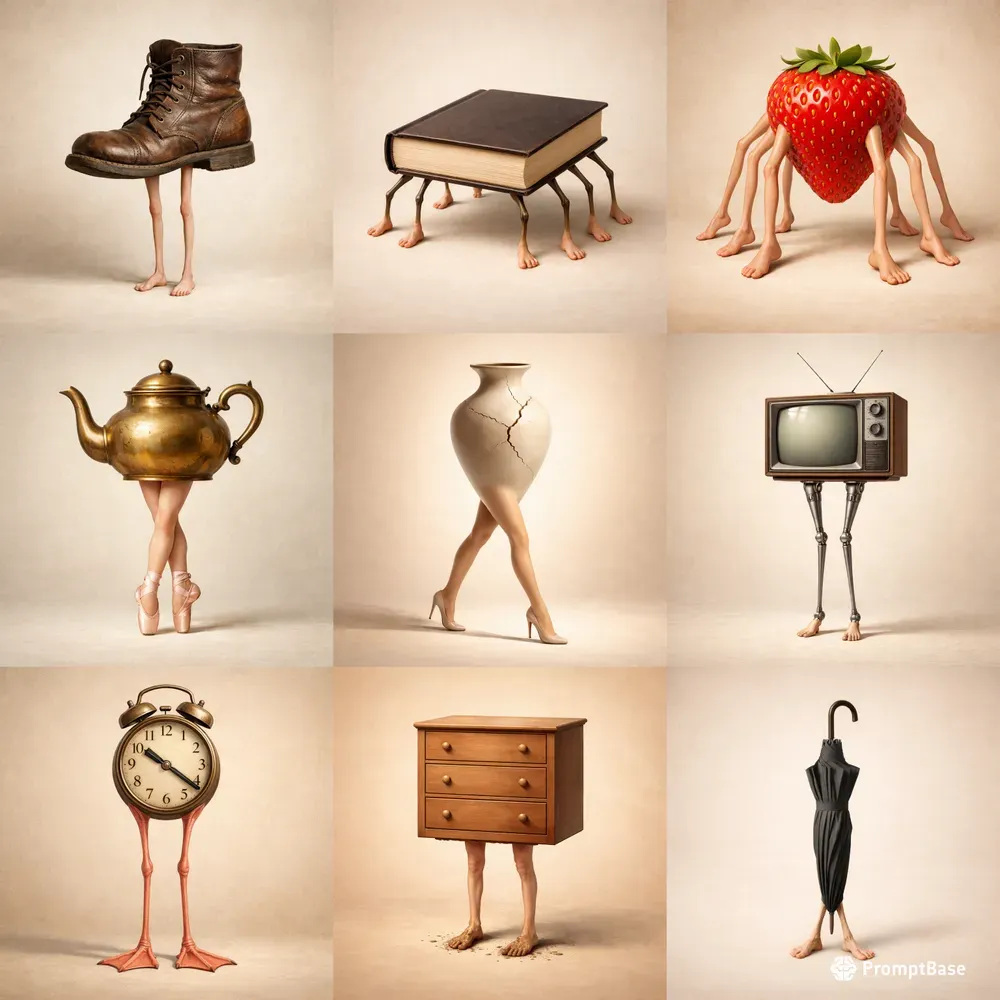 Surreal Objects With Human Legs