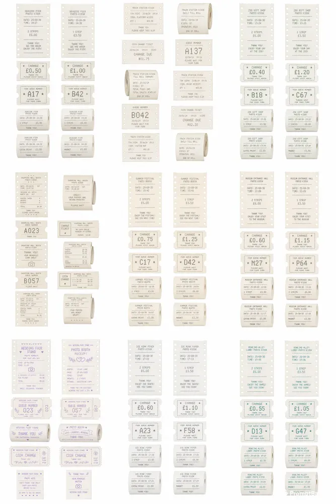 Photo Booth Receipt Slip Sheets